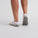 Close-up of white ankle mens golf socks – ribbed arch support and cushioned sole