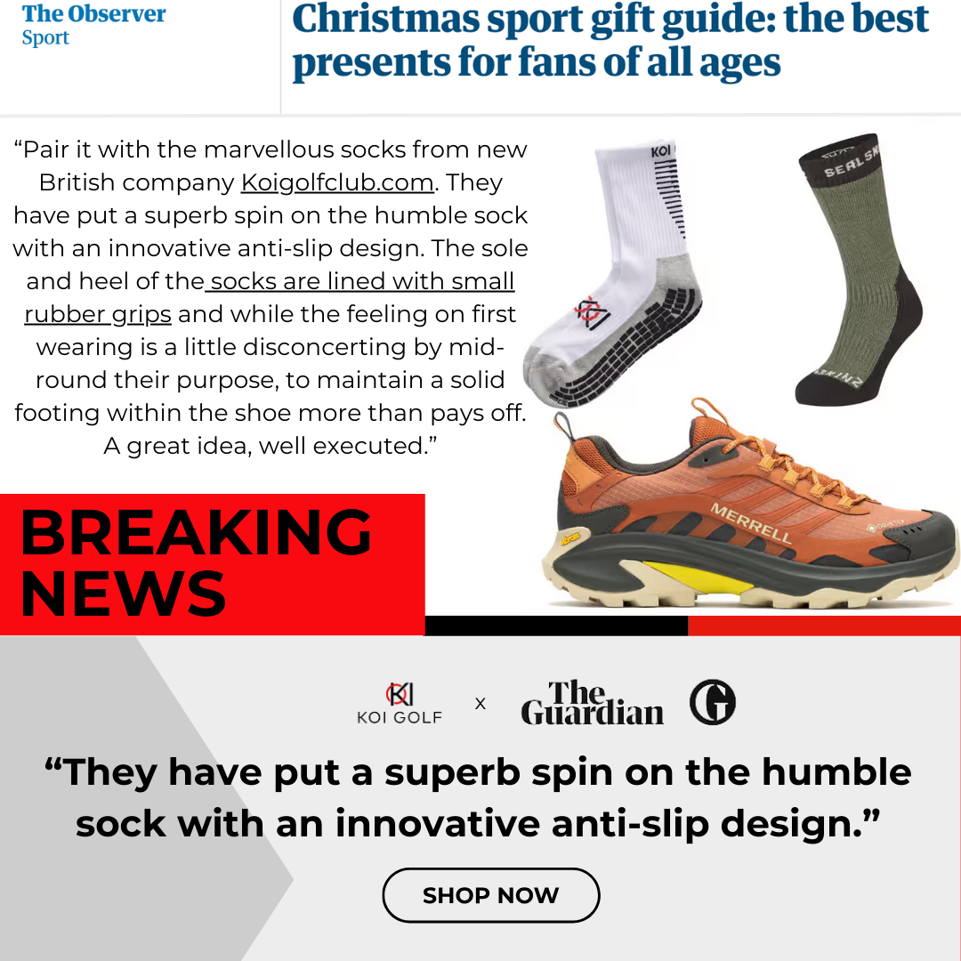 Koi Golf Socks Featured in The Observer's Christmas Gift Guide 2024