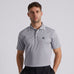 grey golf polo in studio