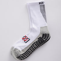 Golf socks mens crew length in white – reinforced heel and premium cotton blend